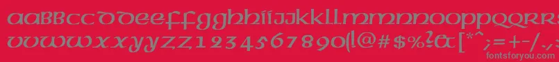 フォントAmericanAmericNormal – 赤い背景に灰色の文字