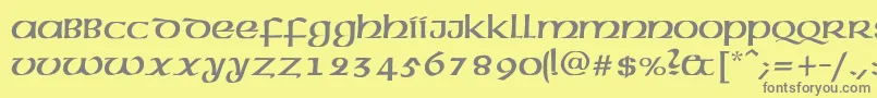 フォントAmericanAmericNormal – 黄色の背景に灰色の文字