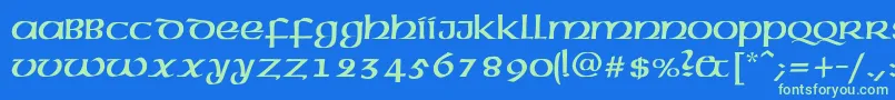 Шрифт AmericanAmericNormal – зелёные шрифты на синем фоне