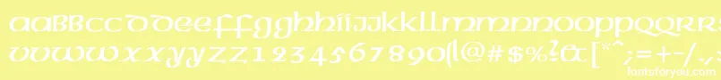 フォントAmericanAmericNormal – 黄色い背景に白い文字