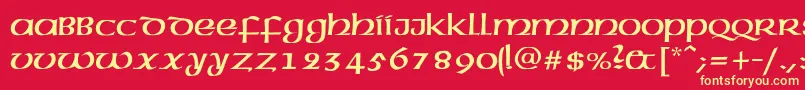 フォントAmericanAmericNormal – 黄色の文字、赤い背景