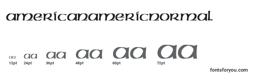 Размеры шрифта AmericanAmericNormal