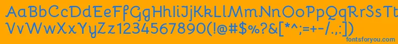 フォントBellotaBold – オレンジの背景に青い文字