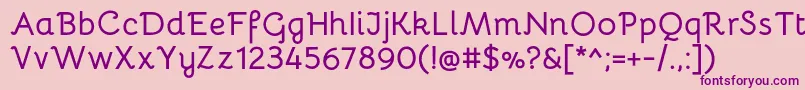 Fonte BellotaBold – fontes roxas em um fundo rosa