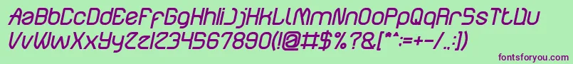 ElectroStaticRainBoldItalic Font – Purple Fonts on Green Background