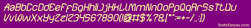 ElectroStaticRainBoldItalic Font – Yellow Fonts on Purple Background