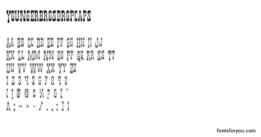 Шрифт Youngerbrosdropcaps – алфавит, цифры, специальные символы