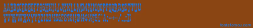 Youngerbrosdropcaps Font – Blue Fonts on Brown Background