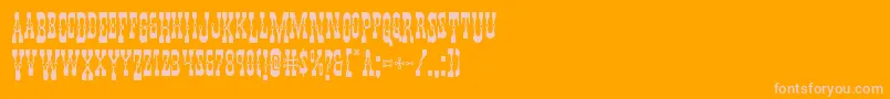Youngerbrosdropcaps-Schriftart – Rosa Schriften auf orangefarbenem Hintergrund