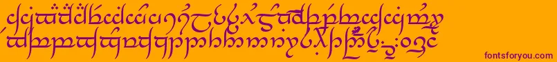 Tngan Font – Purple Fonts on Orange Background