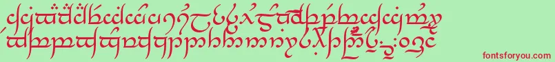 Tngan Font – Red Fonts on Green Background