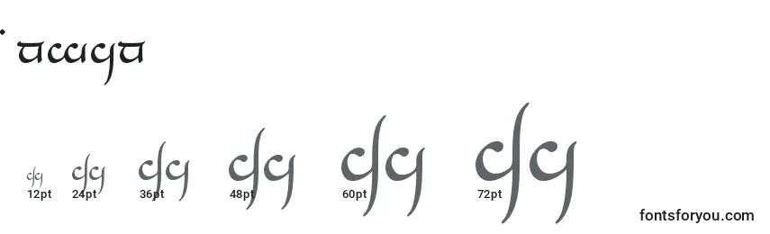 Größen der Schriftart Tngan
