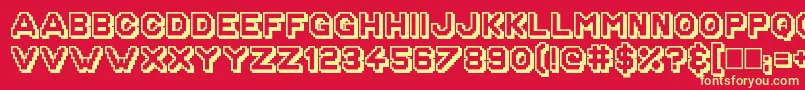 GoldenAgeShad Font – Yellow Fonts on Red Background