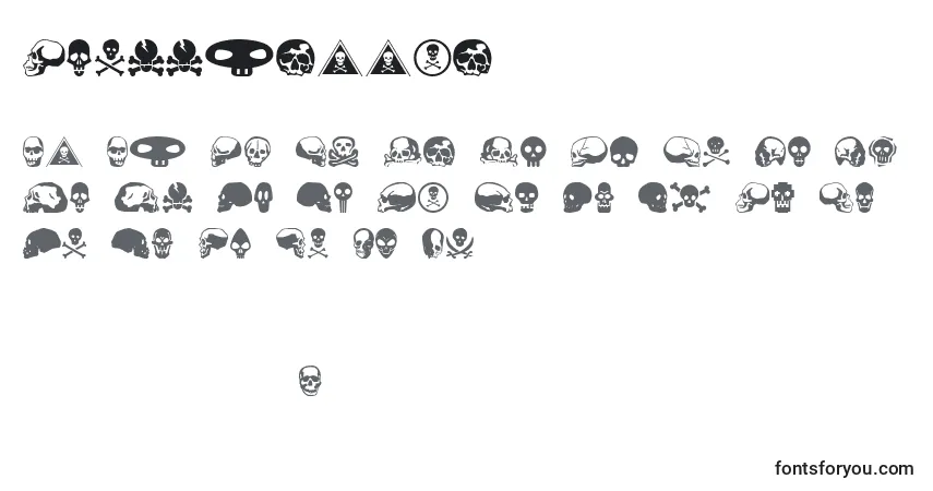 Шрифт Skullbeaaoe – алфавит, цифры, специальные символы