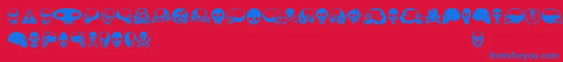Skullbeaaoe Font – Blue Fonts on Red Background