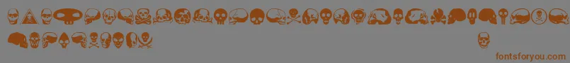 Skullbeaaoe-Schriftart – Braune Schriften auf grauem Hintergrund