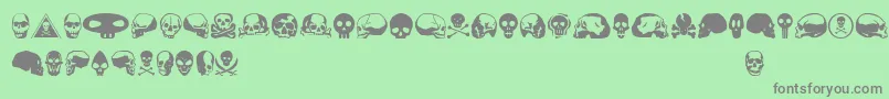 Skullbeaaoe Font – Gray Fonts on Green Background