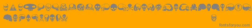 Skullbeaaoe Font – Gray Fonts on Orange Background
