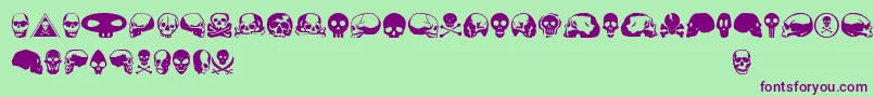 Skullbeaaoe Font – Purple Fonts on Green Background