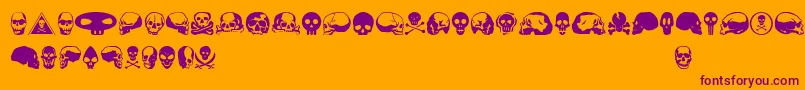 Skullbeaaoe Font – Purple Fonts on Orange Background
