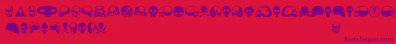 フォントSkullbeaaoe – 赤い背景に紫のフォント