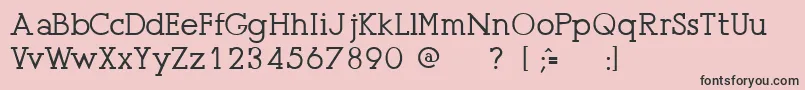 PresseUnregistered-Schriftart – Schwarze Schriften auf rosa Hintergrund
