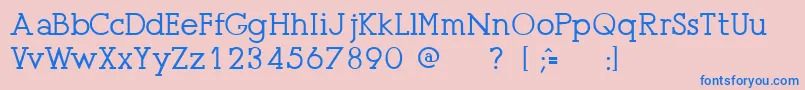 フォントPresseUnregistered – ピンクの背景に青い文字