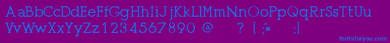 PresseUnregistered-fontti – siniset fontit violetilla taustalla