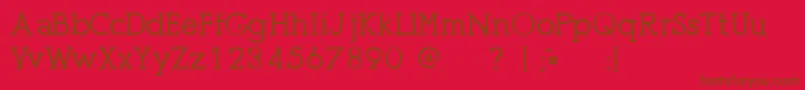 フォントPresseUnregistered – 赤い背景に茶色の文字