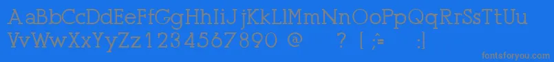 フォントPresseUnregistered – 青い背景に灰色の文字