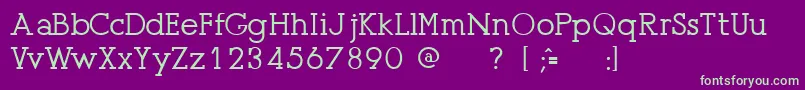 フォントPresseUnregistered – 紫の背景に緑のフォント