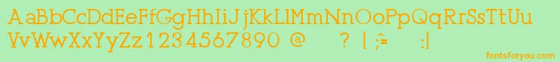 PresseUnregistered Font – Orange Fonts on Green Background