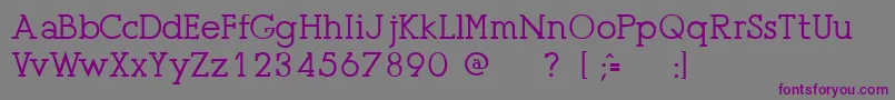 フォントPresseUnregistered – 紫色のフォント、灰色の背景