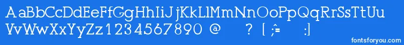 フォントPresseUnregistered – 青い背景に白い文字