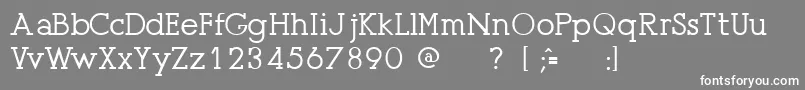 フォントPresseUnregistered – 灰色の背景に白い文字