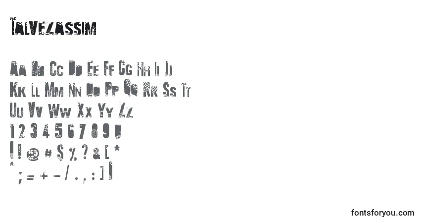 Czcionka Talvezassim – alfabet, cyfry, specjalne znaki