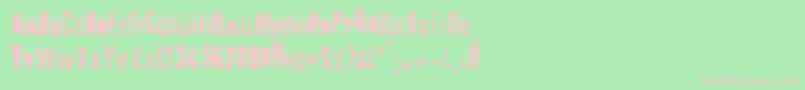 Talvezassim-fontti – vaaleanpunaiset fontit vihreällä taustalla