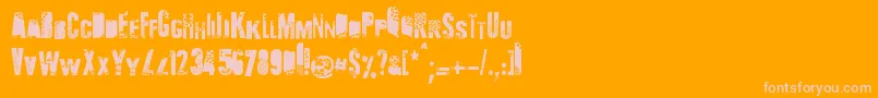 Talvezassim-Schriftart – Rosa Schriften auf orangefarbenem Hintergrund