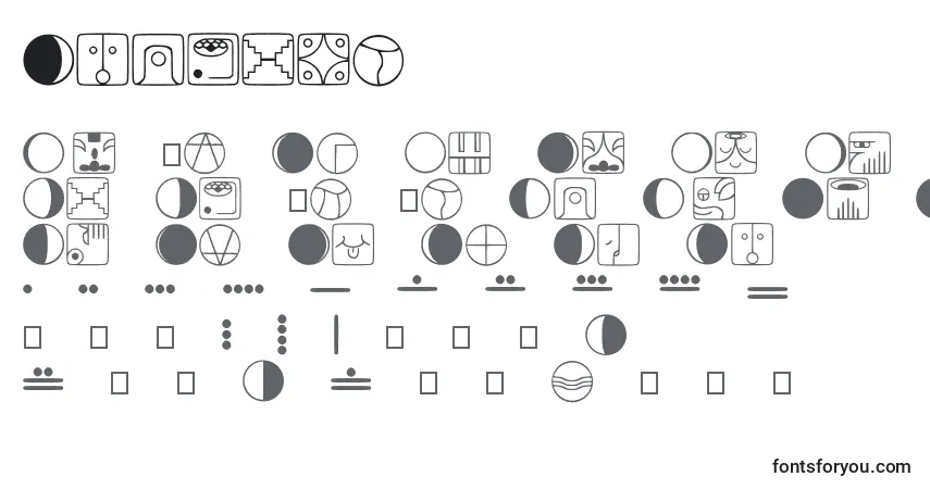 Schriftart Tzolkin – Alphabet, Zahlen, spezielle Symbole