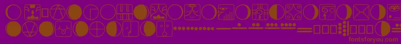 Tzolkin-Schriftart – Braune Schriften auf violettem Hintergrund