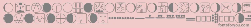 Fonte Tzolkin – fontes cinzas em um fundo rosa