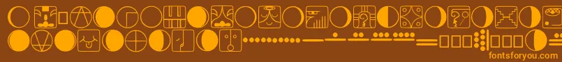 Tzolkin Font – Orange Fonts on Brown Background