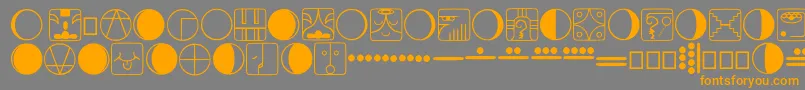 Tzolkin Font – Orange Fonts on Gray Background