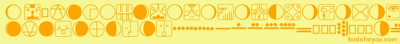 Tzolkin Font – Orange Fonts on Yellow Background