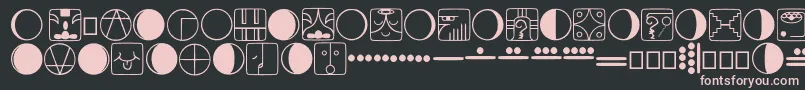 Tzolkin-Schriftart – Rosa Schriften auf schwarzem Hintergrund