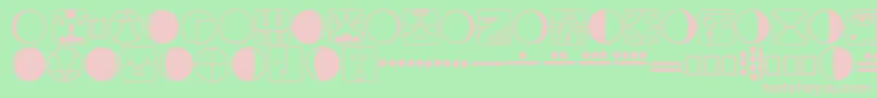 Tzolkin Font – Pink Fonts on Green Background