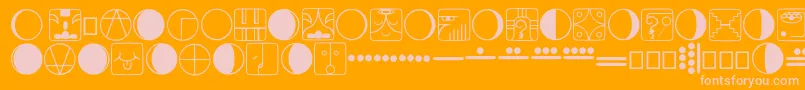 Tzolkin-Schriftart – Rosa Schriften auf orangefarbenem Hintergrund