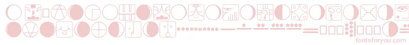 Tzolkin-Schriftart – Rosa Schriften auf weißem Hintergrund