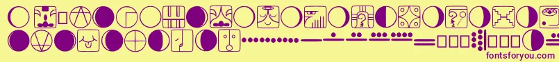 Tzolkin Font – Purple Fonts on Yellow Background