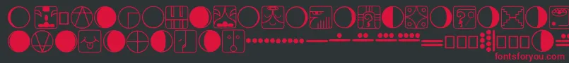 Tzolkin Font – Red Fonts on Black Background